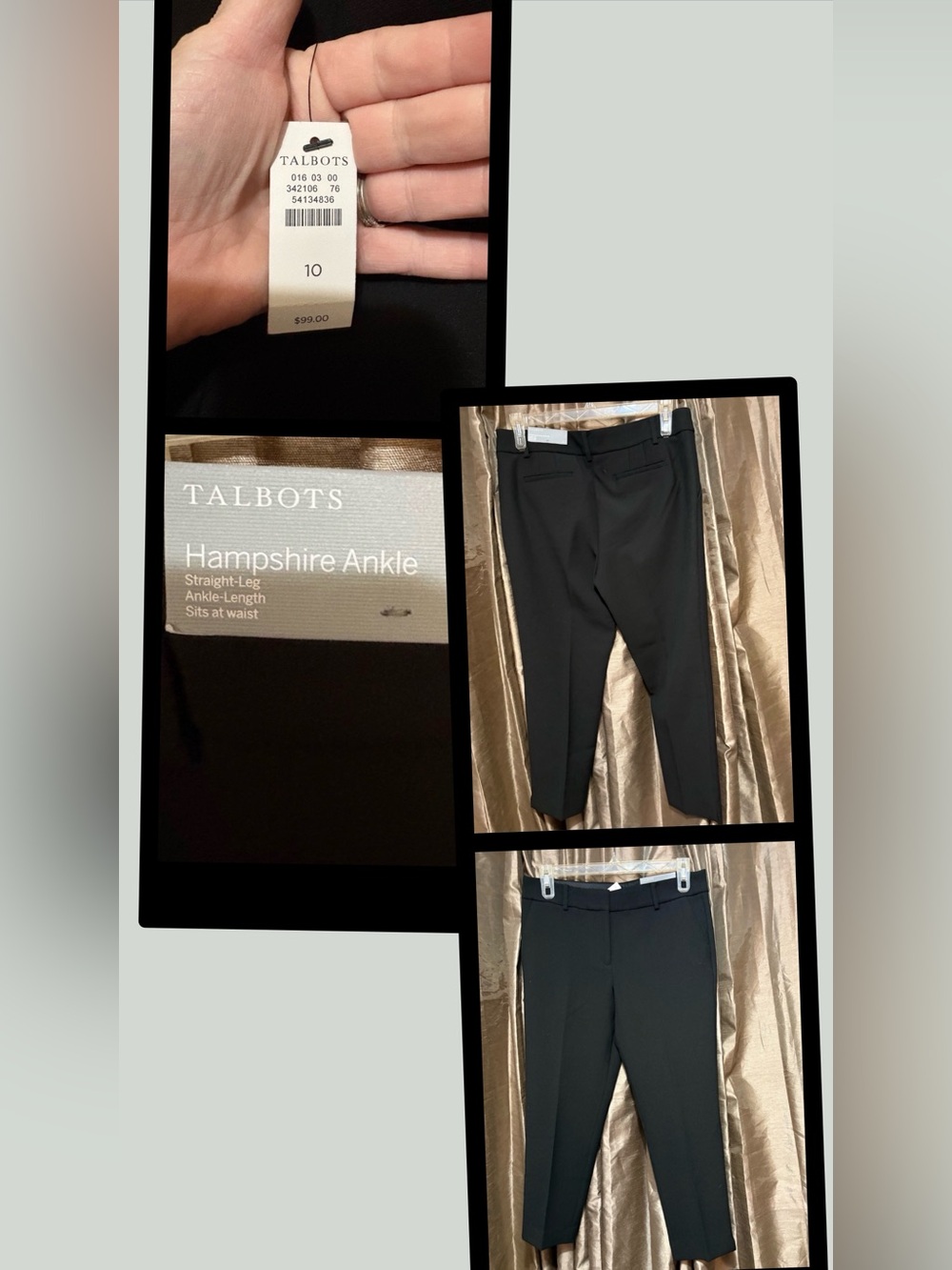 Talbots Black Cropped Slim Ankle Pants